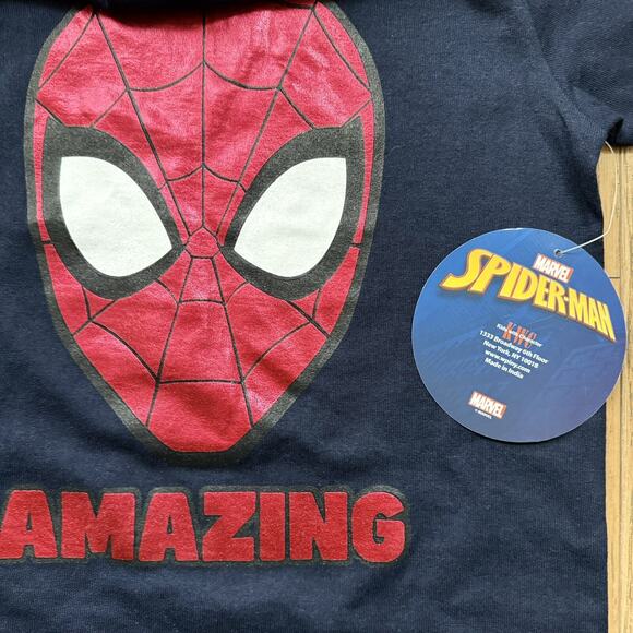 Spider-Man T-shirt Navy With Red Metallic Print Boys NWT Size 3T - Picture 4 of 5